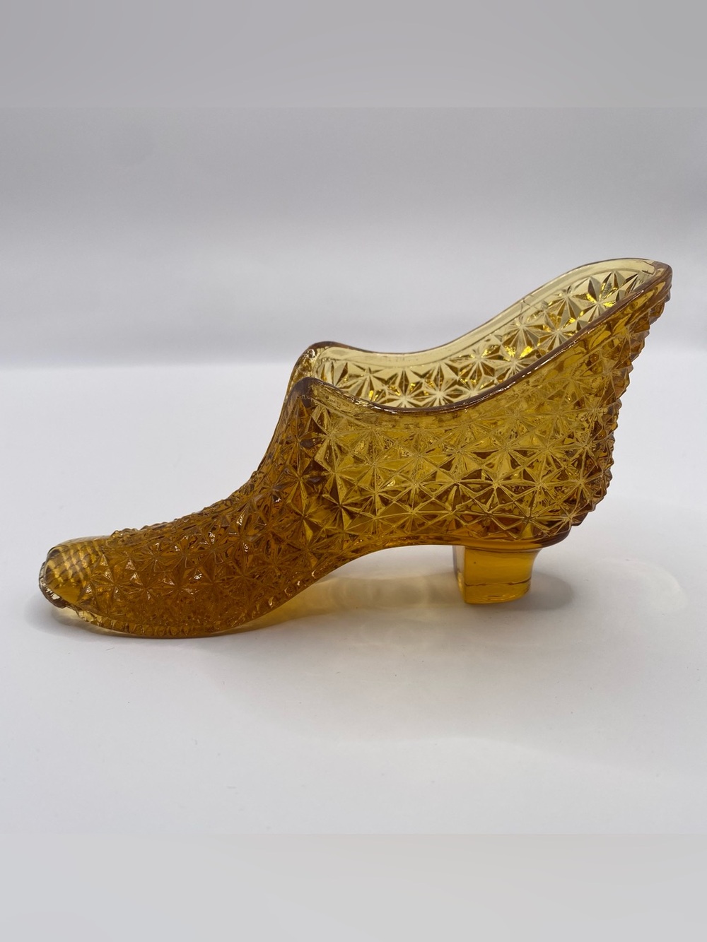 Vintage Herman Tappan Amber Glass Shoe